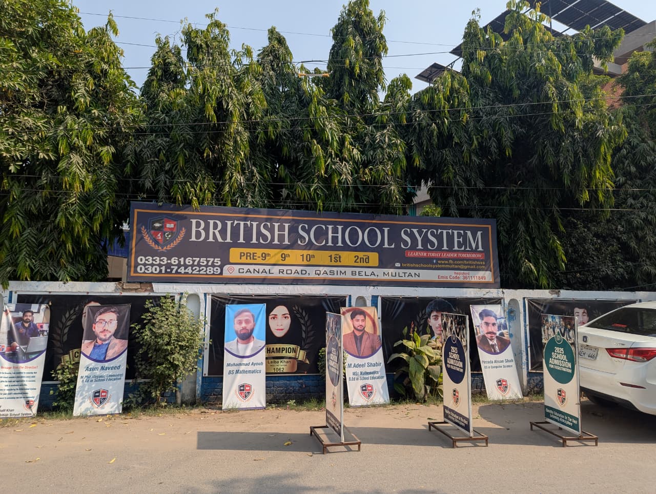 british School System, canal road, qasim bela